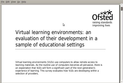 VLE report from OFSTED