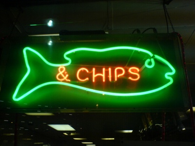 fish and chip sign