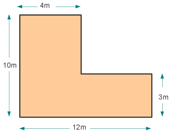 A composite shape made from two rectangles