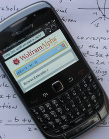 Photo of wolframalpha on mobile phone