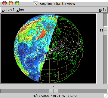 Earth from space in xephem