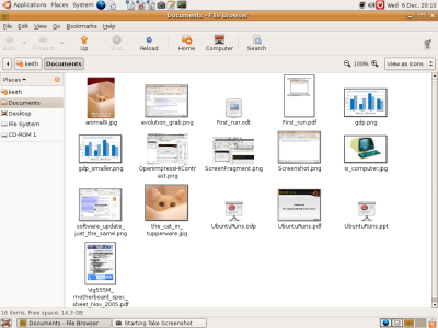 ubuntu file manager window showing thumbnails