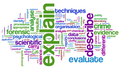tag cloud made from the Btec Applied Science criteria using wordle