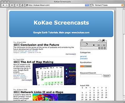 kokae google earth course Libsyn blog page
