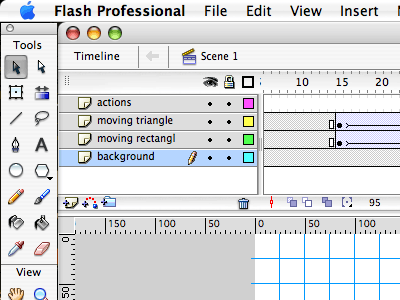 Flash lesson 2: 4 layers and 4 sets of keyframe
