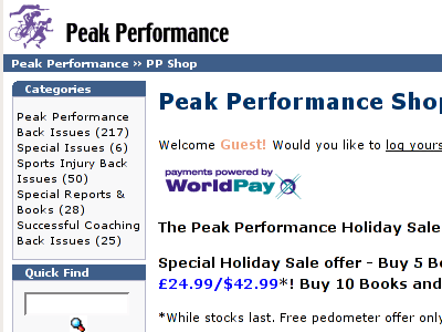 peak performance magazine web site detail