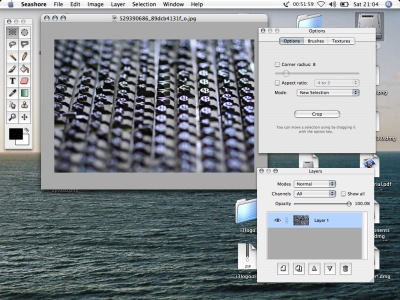 Scaled screen grab showing Seashore with an image loaded