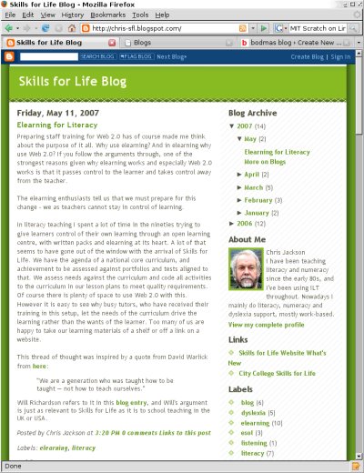 screen grab of skills for life blog