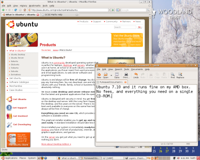 Lightly customised Gnome desktop in Ubuntu 7.10